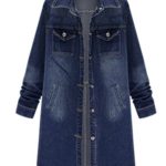 Blansdi Femmes Retro Col Revers Manches Longues Décontractée Veste En Jean Manteau Jean-Coat Casual Outwear Bleu Blansdi Femmes Retro Col Revers Manches Longues Décontractée Veste En Jean Manteau Jean-Coat Casual Outwear Bleu