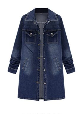 Blansdi Femmes Retro Col Revers Manches Longues Décontractée Veste En Jean Manteau Jean-Coat Casual Outwear Bleu Blansdi Femmes Retro Col Revers Manches Longues Décontractée Veste En Jean Manteau Jean-Coat Casual Outwear Bleu