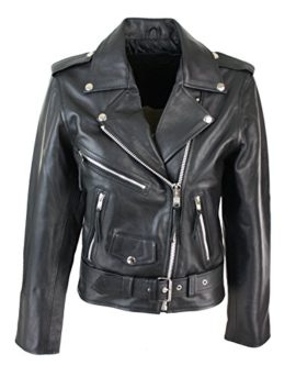 Blouson cuir perfecto femme style Brando biker motard couleur noire Blouson cuir perfecto femme style Brando biker motard couleur noire