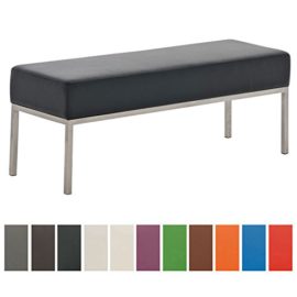 CLP Banc 3 places LAMEGA 120×40, rembourrage épais 15 cm, Banquette, châssis en acier brossé, similicuir CLP Banc 3 places LAMEGA 120×40, rembourrage épais 15 cm, Banquette, châssis en acier brossé, similicuir 2