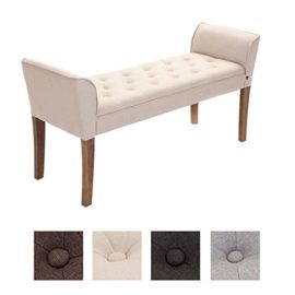 CLP Banquette CLEOPATRA, en tissu, avec accoudoirs / sans dossier, piètement en bois, taille 130 x 40 cm environ, hauteur 65 cm environ CLP Banquette CLEOPATRA, en tissu, avec accoudoirs / sans dossier, piètement en bois, taille 130 x 40 cm environ, hauteur 65 cm environ 2