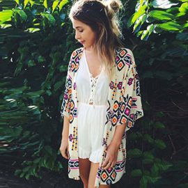 Culater-Femmes-Gomtrie-Mousseline-Imprime-Chle-Cardigan-Kimono-Tops-Couvrez-vous-Blouse-0-0