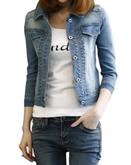 Femmes Filles Denim Veste Boyfriend Style Jeans Veste Femmes Filles Denim Veste Boyfriend Style Jeans Veste