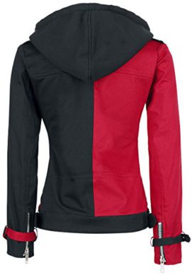 Jester-Harley-Quinn-dames-jacket-met-schuine-ritssluiting-en-capuchon-zwartrood-Gothic-metal-emo-0-0