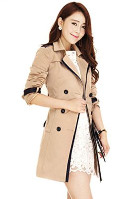 LATHPIN-Femme-Revers-Splice-Manteau-Slim-Trench-Jacket-avec-Ceinture-de-Taille-Double-Boutonnage-Manteau-Vetements-dexterieur-0