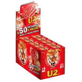 LOT DE 50 PETARD A MECHE LE TIGRE U2 CLASSE K1 3CM FETE LOT DE 50 PETARD A MECHE LE TIGRE U2 CLASSE K1 3CM FETE 2