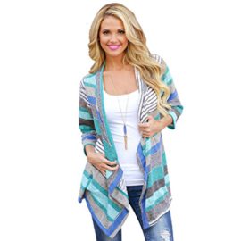 Manteau Femme, Koly Femmes Irregular Stripe Cardigan ChâLe Kimono Tops Cover Up Blouse Manteau Femme, Koly Femmes Irregular Stripe Cardigan ChâLe Kimono Tops Cover Up Blouse 2