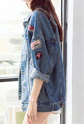 Minetom-Femmes-Filles-Automne-Badge-Brod-Demin-Veste-Lav-En-Vrac-Boyfriend-Style-Jeans-Veste-0-1