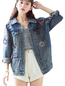 Minetom-Femmes-Filles-Automne-Badge-Brod-Demin-Veste-Lav-En-Vrac-Boyfriend-Style-Jeans-Veste-0