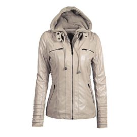 Nanxson(TM) Blouson/Veste À Capuche Zippé En Cuir PU Pour Femmes WTW0101 Nanxson(TM) Blouson/Veste À Capuche Zippé En Cuir PU Pour Femmes WTW0101