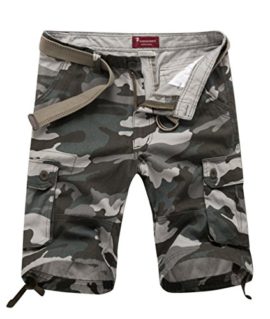 NiSeng-Combat-Camouflage-Cargo-Shorts-34-Pantacourt-Bermuda-Multi-Poches-Sans-Ceinture-0