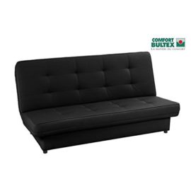 Posh-banquette-clic-clac-convertible-lit-bultex-3-places-simili-noire-0-2