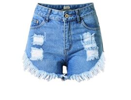 Qissy® Femme Sexy Short Déchiré Troué en Jean Denim Taille Haute pour l’Été Jeans Trou Courtes Jeans Jeans Trou Courtes Jeans Qissy® Femme Sexy Short Déchiré Troué en Jean Denim Taille Haute pour l’Été Jeans Trou Courtes Jeans Jeans Trou Courtes Jeans 4