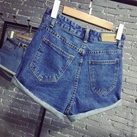 SaiDeng-Femmes-Vintage-Taille-Haute-Courts-Jeans-Denim-Shorts-Avec-Ceinture-0-0