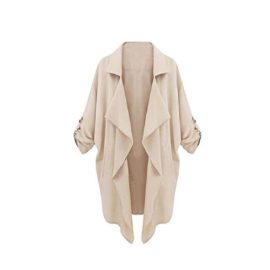 Transer–Manteaux-FemmeFemmes-Celebrity-Windbreaker-ChLe-Dcontracte-Cardigan-Tops-Cover-Up-Blouse-Veste-KakiS-XL-0