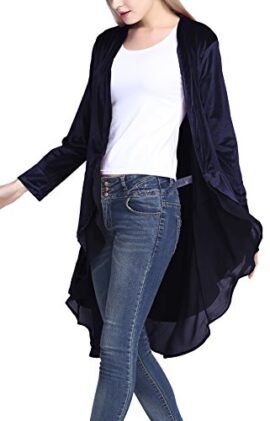 Urban GoCo Femme Longue En Velours Manteau Veste Manche Longue Asymétrique Ourlet Cape Cardigan Urban GoCo Femme Longue En Velours Manteau Veste Manche Longue Asymétrique Ourlet Cape Cardigan