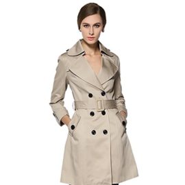 Vertvie Femme Slim Fit Manteau Trench Revers Tops Veste Casual Double Boutonnage Avec Ceinture Vertvie Femme Slim Fit Manteau Trench Revers Tops Veste Casual Double Boutonnage Avec Ceinture