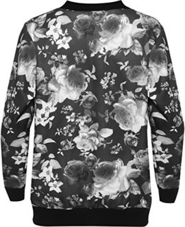 WEARALL-Femmes-Grande-Taille-Floral-Bomber-Bombardier-Veste-Haut-Rose-Imprim-Manches-Longues-Zip-tendue-42-56-0-0