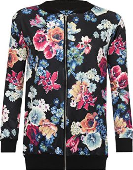 WEARALL-Femmes-Grande-Taille-Floral-Imprimer-Rose-Bomber-Bombardier-Veste-Manches-Longues-Zip-Manteau-Varsity-42-56-0