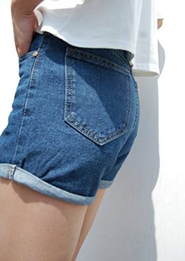 ZKOO-Vintage-Femmes-Taille-Haute-Sertissage-Short-en-Jean-Shorts-Jeans-Hot-Pants-0-0