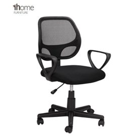 1home-Chaise-de-Bureau-Pivotant-Sige-Doux-5-Roues-Ajustable-Rglable-Noir-0