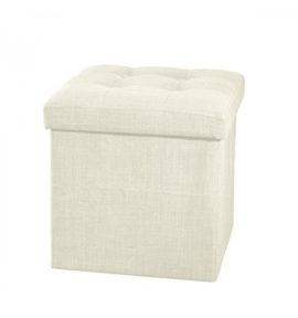 2 en 1 Pouf et Coffre de rangement – coloris ECRU 2 en 1 Pouf et Coffre de rangement – coloris ECRU