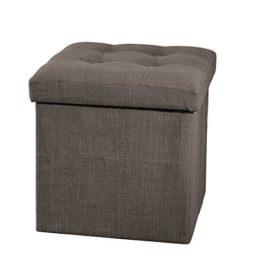 2 en 1 Pouf et Coffre de rangement – coloris GRIS TAUPE 2 en 1 Pouf et Coffre de rangement – coloris GRIS TAUPE