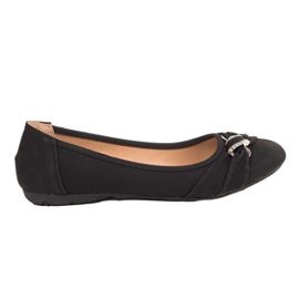 Ballerines noir simili cuir grandes pointures femme 41 – 44 semelle intérieure cuir & boucle décorative argentée strass- Ballerines noir simili cuir grandes pointures femme 41 – 44 semelle intérieure cuir & boucle décorative argentée strass- 3