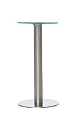 CLP Table en verre exclusif MARIDA, piétement en acier inoxydable, Ø 30 cm, hauteur 60 cm, plateau en verre avec verre de sécurité CLP Table en verre exclusif MARIDA, piétement en acier inoxydable, Ø 30 cm, hauteur 60 cm, plateau en verre avec verre de sécurité