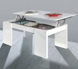 Due-home innovations Kendra Table Basse Blanc Avec Plateau Relevable Blanc Due-home innovations Kendra Table Basse Blanc Avec Plateau Relevable Blanc