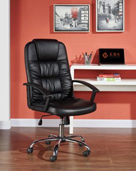 EBS-Chaise-de-bureau-Fauteuil-excutif-de-luxe-hauteur-relgable-dossier-moyen-Cuir-PU-Noir-0-0