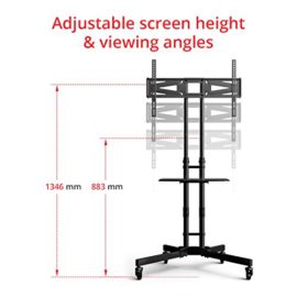 FLEXIMOUNTS C06 Support Meuble TV pour TV LCD / LED / plasma plat 32″-65″ (81cm-165cm) Pied à roulettes réglable avec tablette plastique DVD FLEXIMOUNTS C06 Support Meuble TV pour TV LCD / LED / plasma plat 32″-65″ (81cm-165cm) Pied à roulettes réglable avec tablette plastique DVD 3