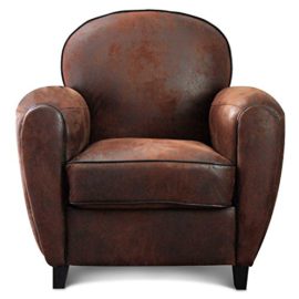 Fauteuil-club-vintage-microfibre-marron-0