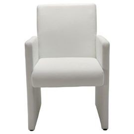 Fauteuil de salon confort TONY accoudoirs revêtement synthétique blanc Fauteuil de salon confort TONY accoudoirs revêtement synthétique blanc 3