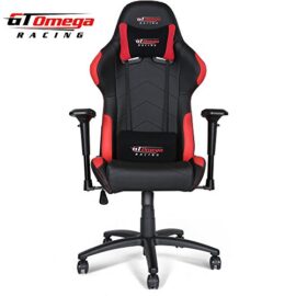 GT Omega Racing Chaise de bureau en cuir Noir/rouge GT Omega Racing Chaise de bureau en cuir Noir/rouge