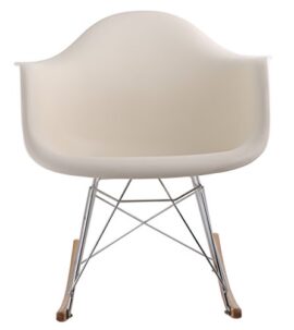 HNNHOME Fauteuil à bascule inspiration RAR Eames de style rétro Fauteuil à bascule Leisure Panton (Crème) HNNHOME Fauteuil à bascule inspiration RAR Eames de style rétro Fauteuil à bascule Leisure Panton (Crème) 3