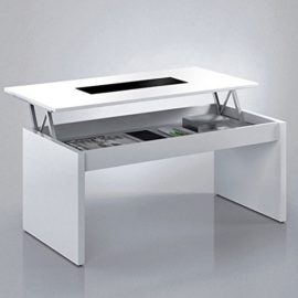 Habitdesign-0T1638BO--Table-basse-relevable-finition-blanc-brillant-et-verre-noir-dimensions-100-x-50-x-4352-cm-de-Hauteur-0