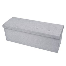 Harima Zion Pouf pliable en simili-cuir gris clair (110 cm x 38 cm x 38 cm) Compartiment de rangement pour les jouets des enfants, repose-pieds, charge maximale 300 kg Harima Zion Pouf pliable en simili-cuir gris clair (110 cm x 38 cm x 38 cm) Compartiment de rangement pour les jouets des enfants, repose-pieds, charge maximale 300 kg 3