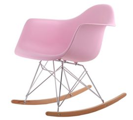 HnnHome Chaise à bascule rétro d’inspiration Eames/Panton Rose HnnHome Chaise à bascule rétro d’inspiration Eames/Panton Rose 2