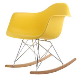 Hnnhome RAR Eames Lounge rétro à bascule Fauteuil à bascule Leisure Fauteuil Panton (Jaune) Hnnhome RAR Eames Lounge rétro à bascule Fauteuil à bascule Leisure Fauteuil Panton (Jaune) 2