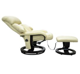 Homcom Luxury Fuax leather Chair Recliner Electric Massage Chair Sofa 10 Massager Heat with Foot Stool Cream by Homcom Homcom Luxury Fuax leather Chair Recliner Electric Massage Chair Sofa 10 Massager Heat with Foot Stool Cream by Homcom 3