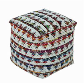 Homescapes-Pouf-carr-traphilo-motifs-triangle-Coloris-blanc-0