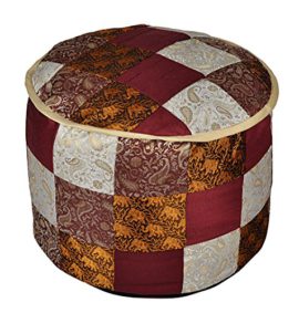 Indien-Pouf-Ottoman-fait-main-Paisley-travail-pour-soie-Ottoman-Patchwork-Repose-pieds-0