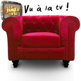 Intense Déco – Fauteuil Chesterfield velours Altesse Rouge Intense Déco – Fauteuil Chesterfield velours Altesse Rouge