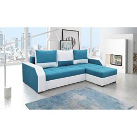 JUSThome Aris Canapé d’angle Sofa canapé lit Tissu Cuir écologique (HxLxl): 90x245x150 cm Choix de couleurs JUSThome Aris Canapé d’angle Sofa canapé lit Tissu Cuir écologique (HxLxl): 90x245x150 cm Choix de couleurs