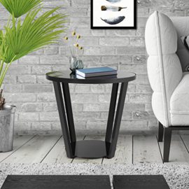 Lifewit Table Ronde Bout de Canapé Table de Nuit Table Basse – Noir Lifewit Table Ronde Bout de Canapé Table de Nuit Table Basse – Noir 3