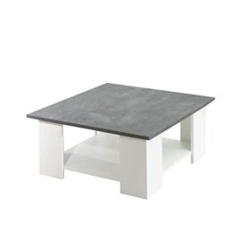 Lime table basse 67×67 cm – blanc et décor béton Lime table basse 67×67 cm – blanc et décor béton 2