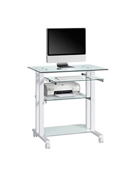 Maja 16509799 Bureau ordinateur 800 x 837 x 510 mm Métal/Verre Blanc Maja 16509799 Bureau ordinateur 800 x 837 x 510 mm Métal/Verre Blanc