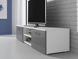 Meuble-TV-Armoire-support-Vegas-BlancFronts-brillant-Gris-150-cm-0-1