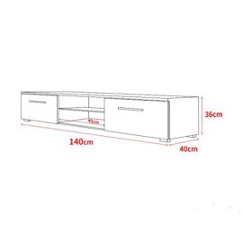 Meuble TV EDITH/ Cabinet pour la TV/ éclairage LED (noir mat/ fronts noir brillant) Meuble TV EDITH/ Cabinet pour la TV/ éclairage LED (noir mat/ fronts noir brillant)